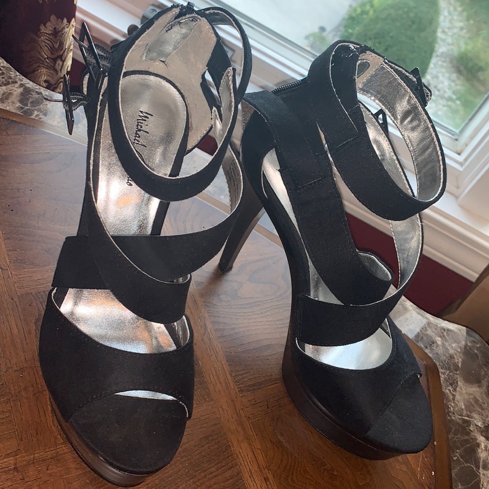 Michael Antonio Black Platform Stiletto Heels Size 9